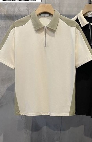 polo t-shirt half sleeve with zip collor 